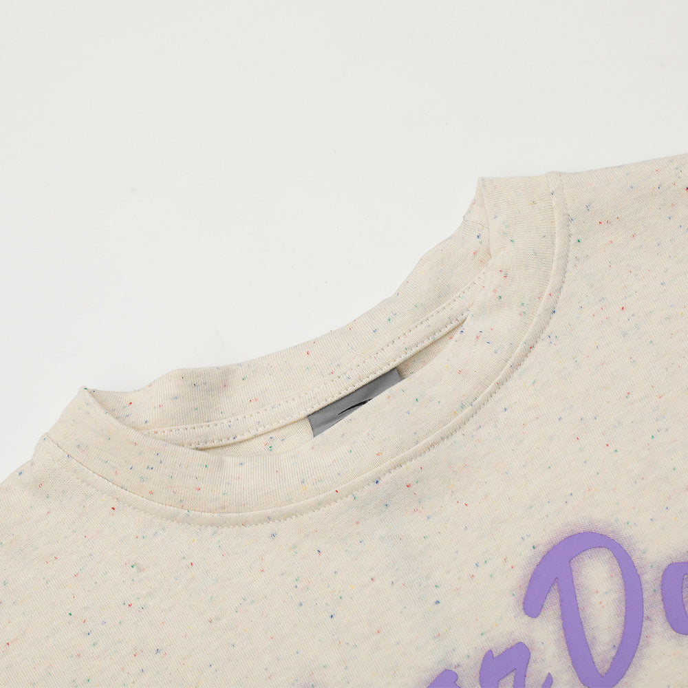 Color Letter Print Short-sleeve T-shirt Men