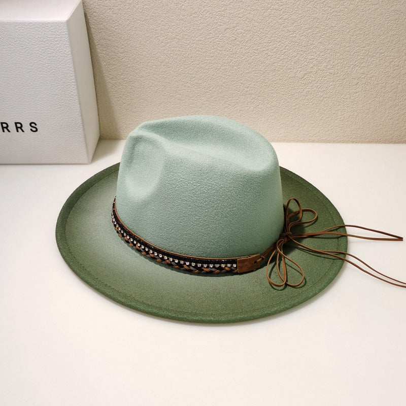 Woolen Fedora Hat Female Vintage Top Hat