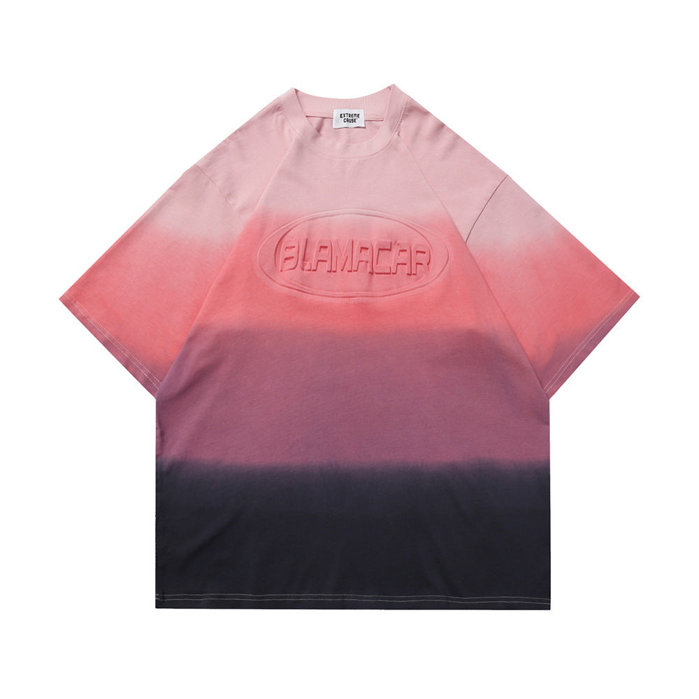 Dyed Gradient Short-sleeved T-shirt Men