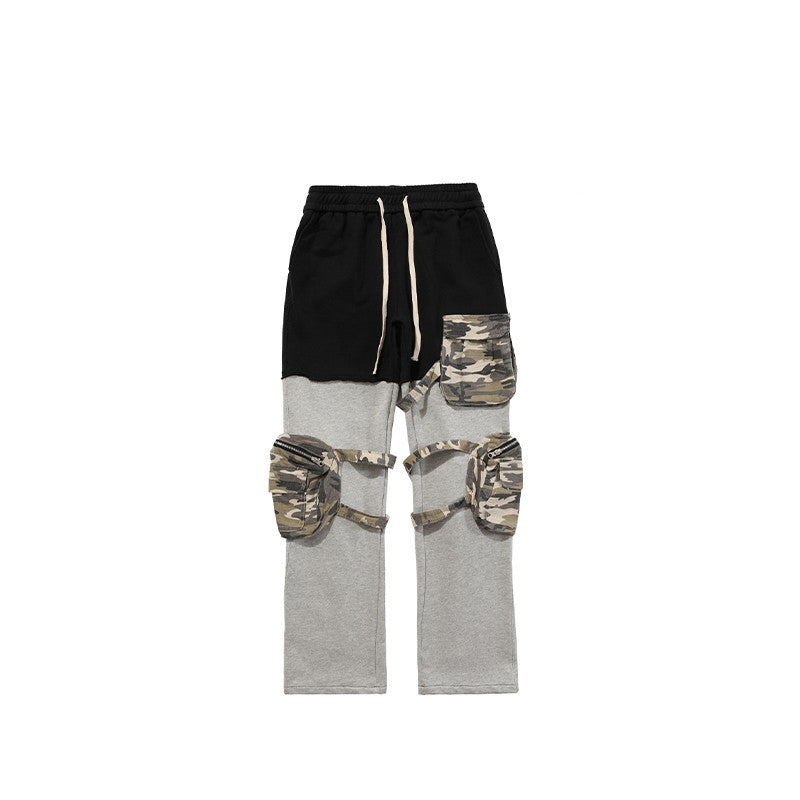 American High Street Stitching Camouflage Three-dimensional Multi-pocket Pant