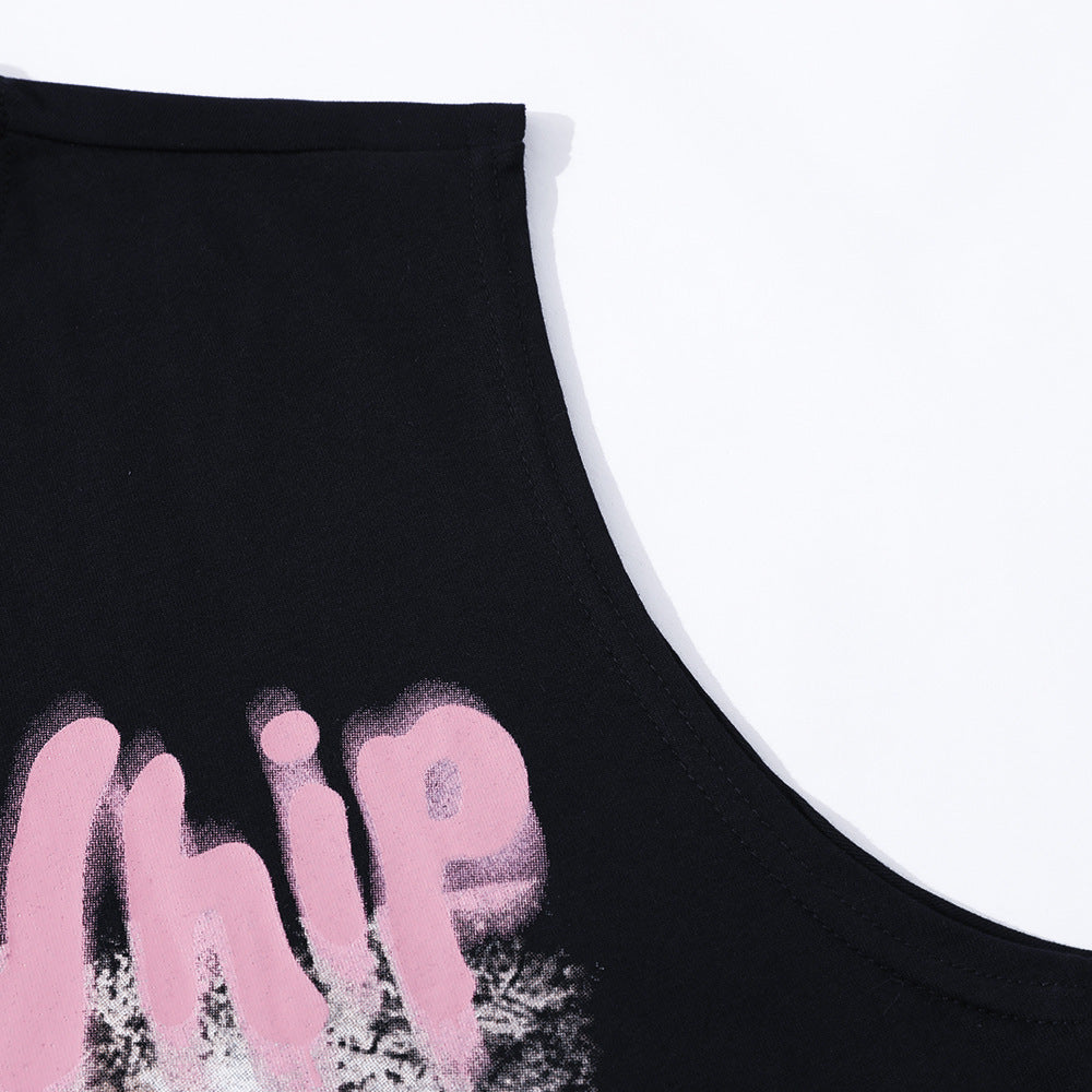 Fashion Printed Cotton Vest T-shirt Men