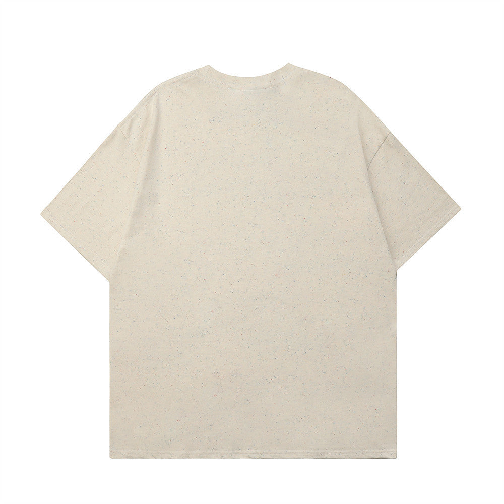 Color Letter Print Short-sleeve T-shirt Men