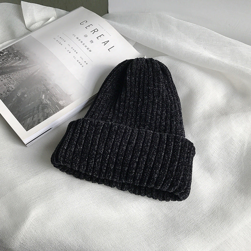 Women's Fashion Thick Corduroy Hat Knitted Hat