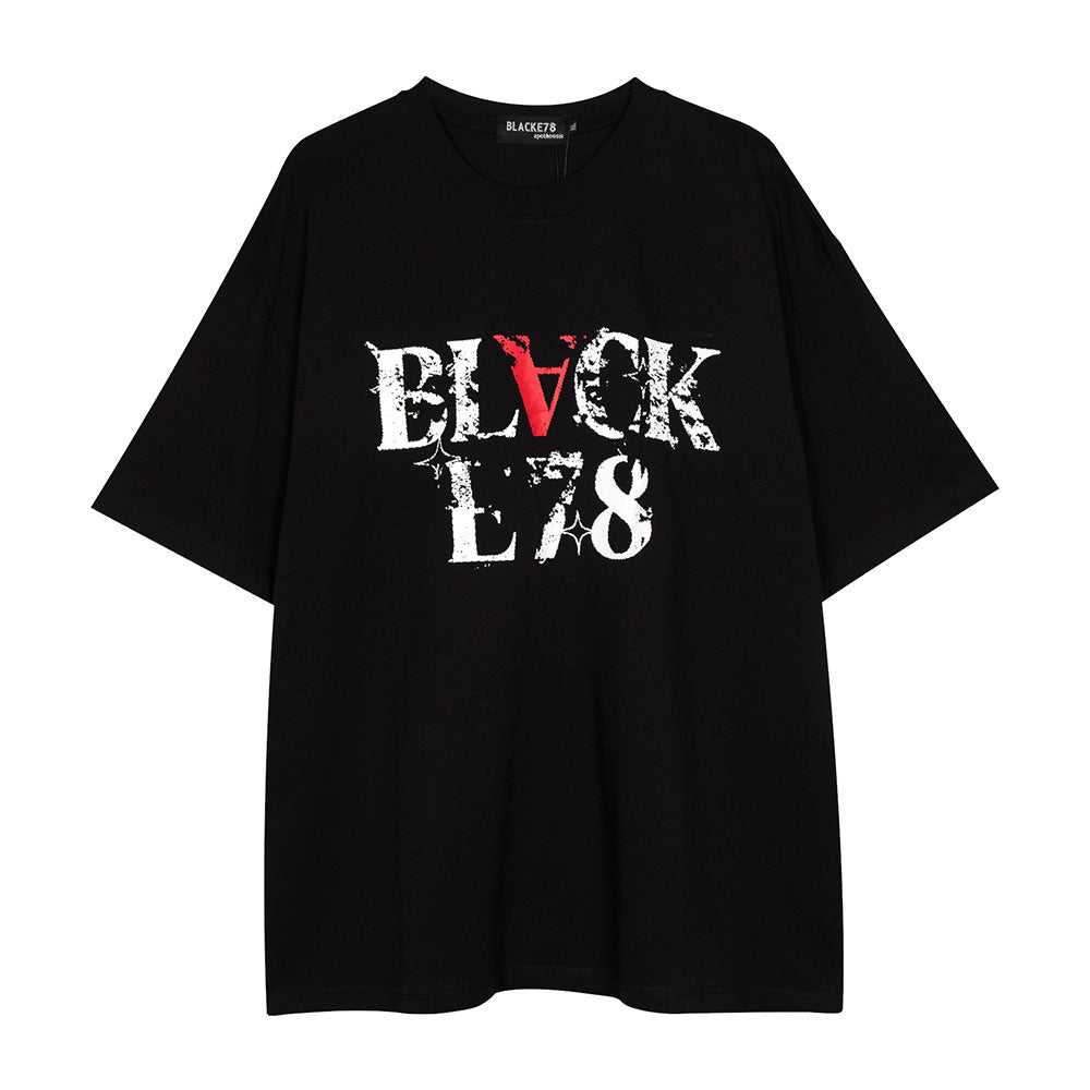 Fashion Letter Print Casual T-shirt Men