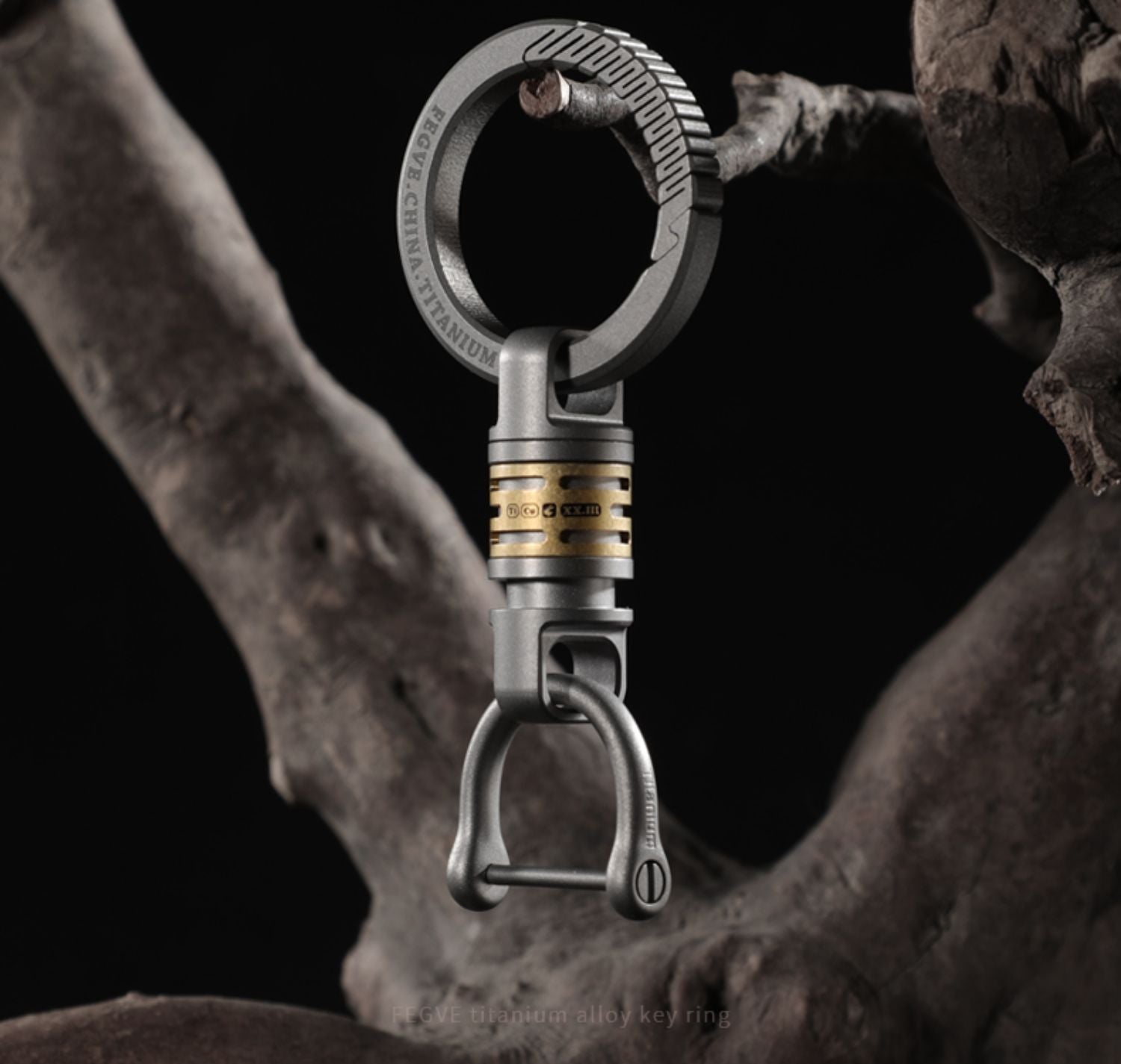 Titanium Inlaid Copper Titanium Alloy Quick Release Buckle Keychain