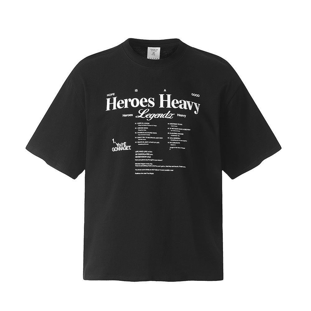 Fashion Letter Print Short-sleeve T-shirt Men