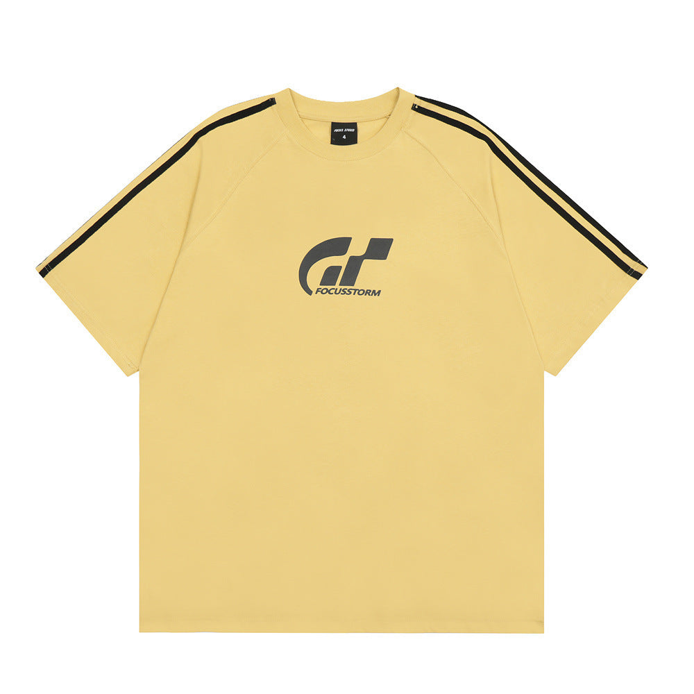 Fashion Personality Short Letter Cotton T-shirt Men