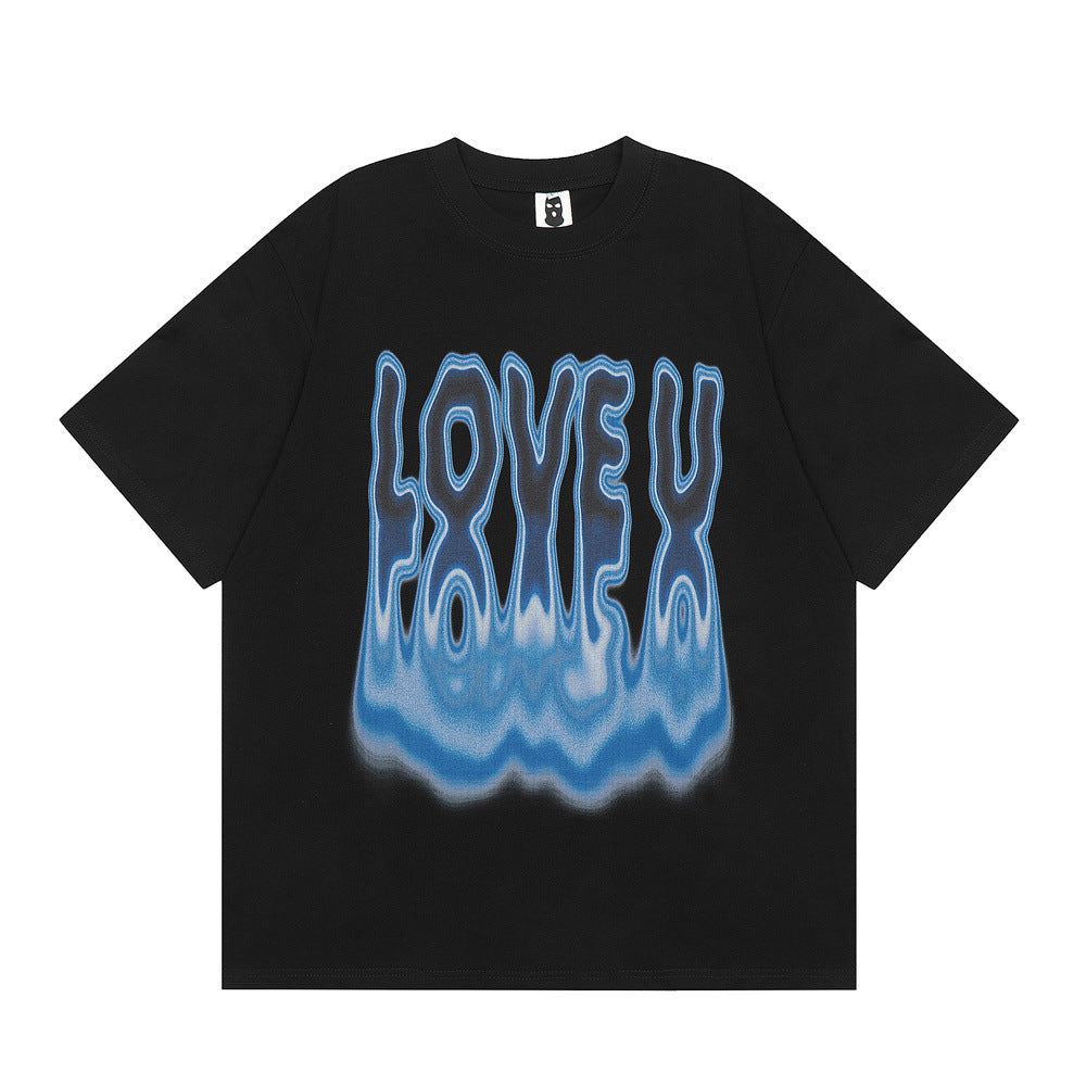 Twisted Letter Print Short-sleeve T-shirt Men