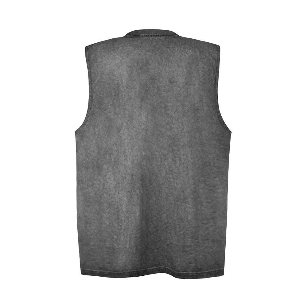 Landscape Printing Waistcoat T-shirt For Men