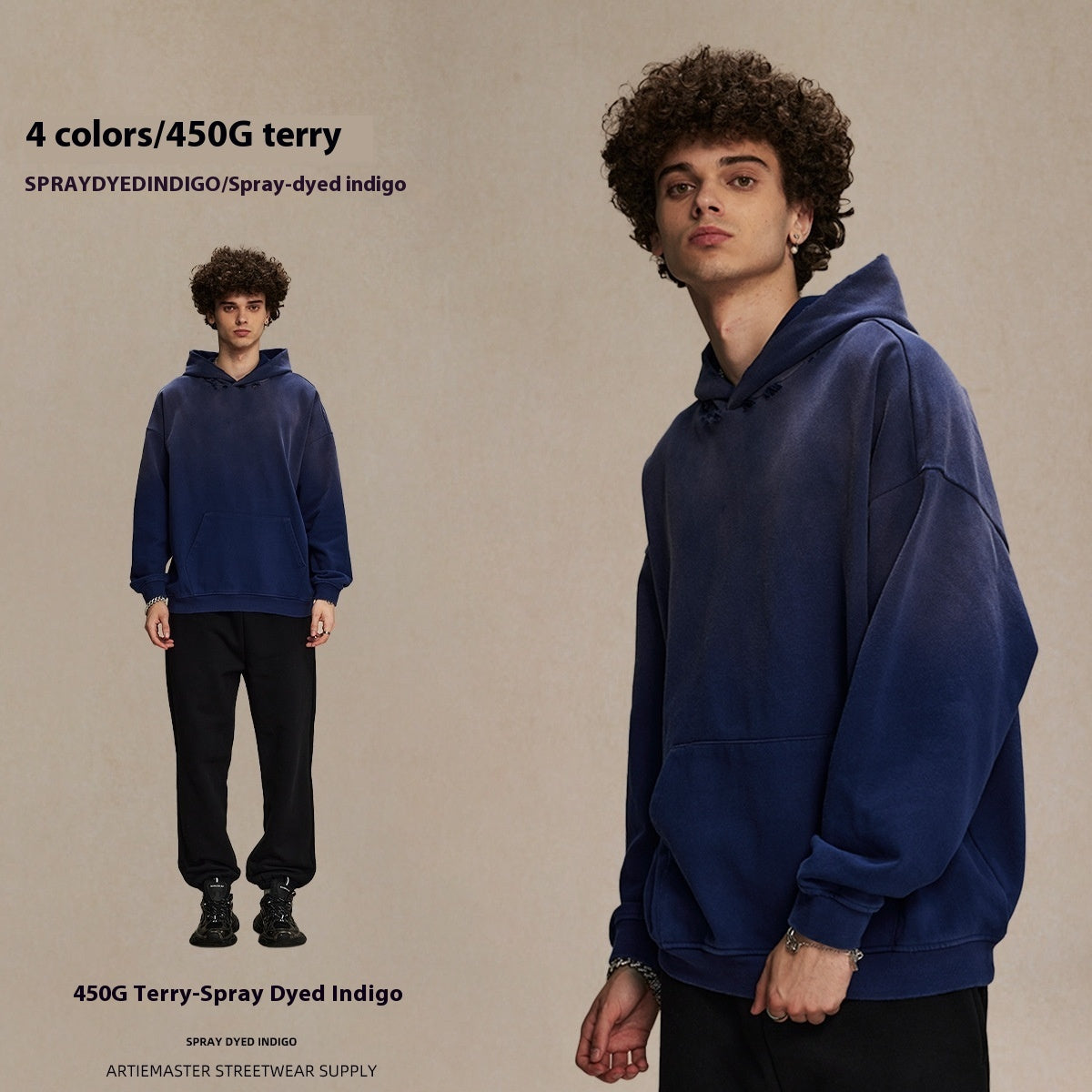 Make Old Ripped Washed Hole Retro Hooded Sweater Men