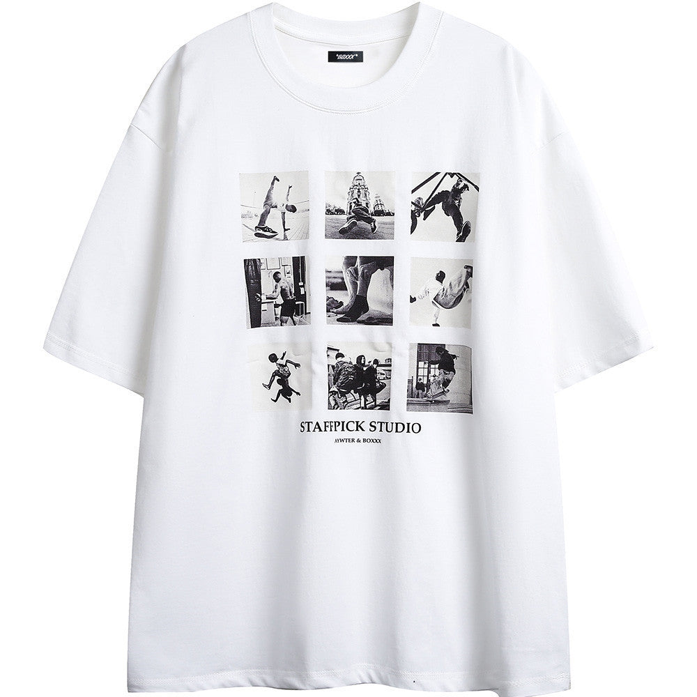 Printed Jiugongge Short-sleeved T-shirt For Men
