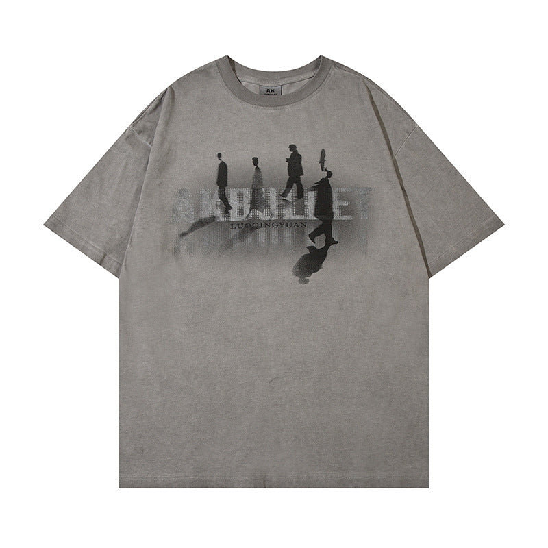Dark Depressed Short-sleeved T-shirt For Men