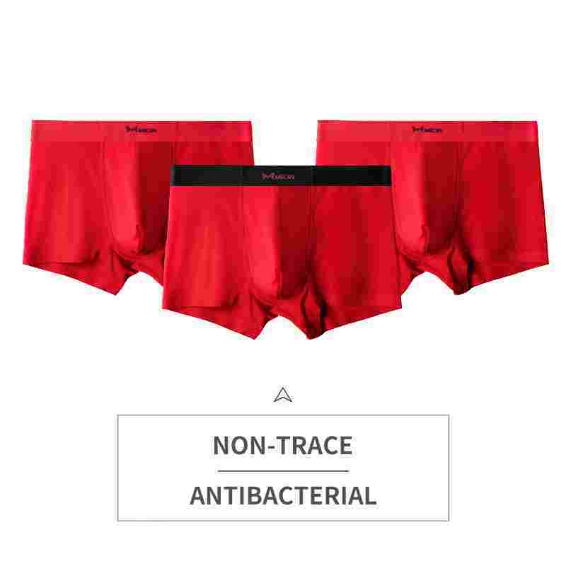 Men's Antibacterial Traceless Boxer Pants Red Model Pant Top