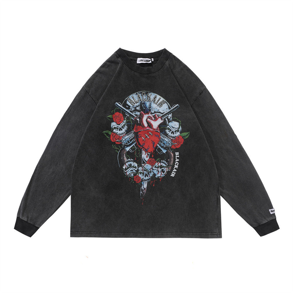 Dark Demon Skull Long Sleeve T-Shirt Men