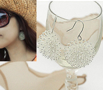 Large Sunflower Hollow-out Elegant Extraordinary Ear Hook Earrings
