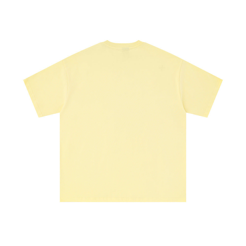 Embroidered Cotton T-shirt Short Sleeve Men