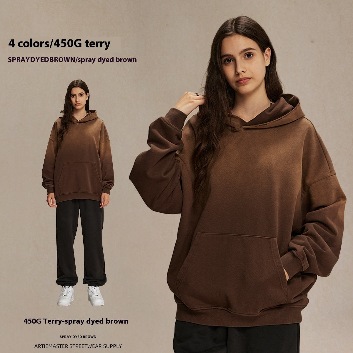 Make Old Ripped Washed Hole Retro Hooded Sweater Men