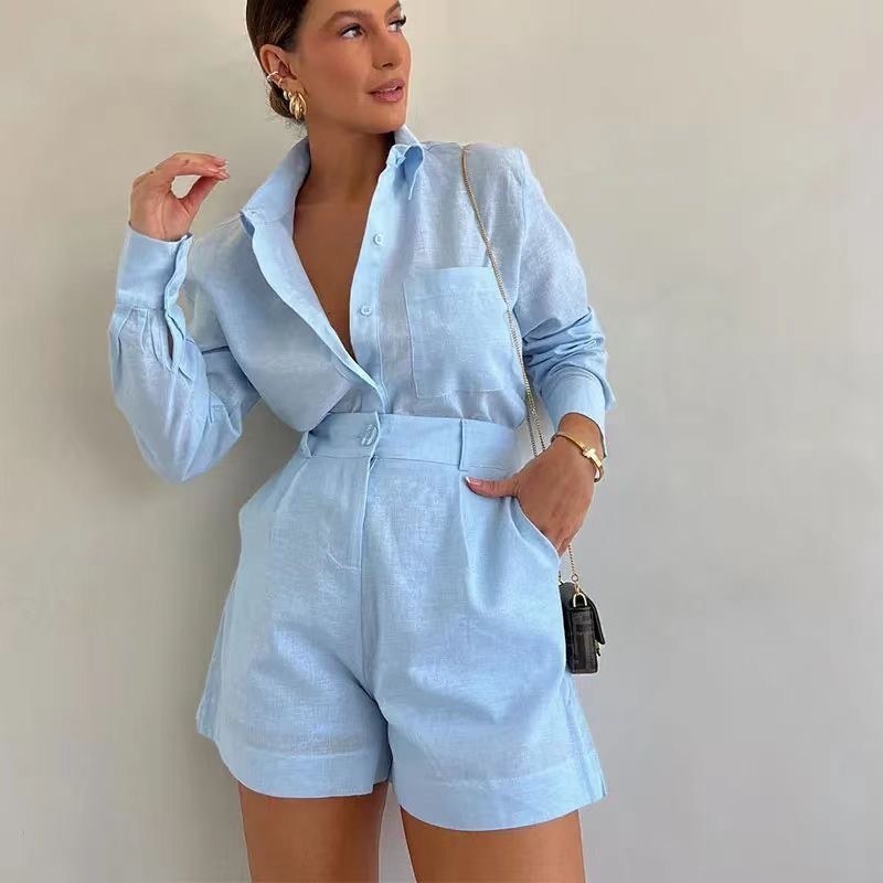 Loose Solid Color Casual Fashion Set Women