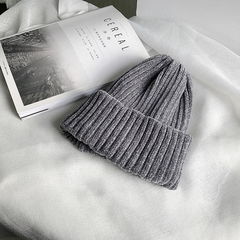 Women's Fashion Thick Corduroy Hat Knitted Hat