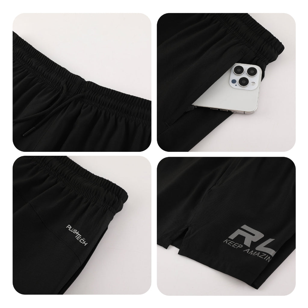 Sports Track And Field Men's Quick-drying Three-point Reflective Printing Fitness Sports Training Pant