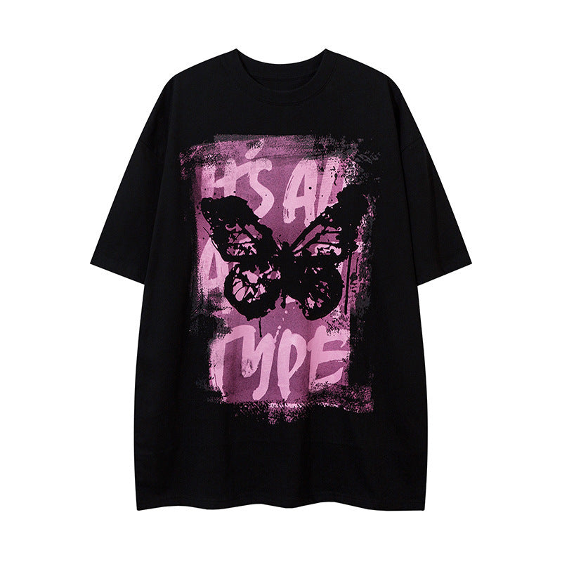Butterfly Abstract Short-sleeved T-shirt Loose Men