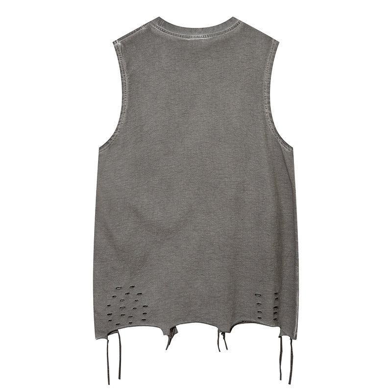 Butterfly Ripped Sleeveless T-shirt For Men