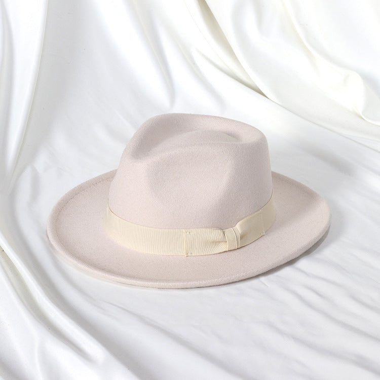 Bowknot Top Hat Love Hat Head Felt Cap Small Curling Men's Top Hat Retro Jazz Hat