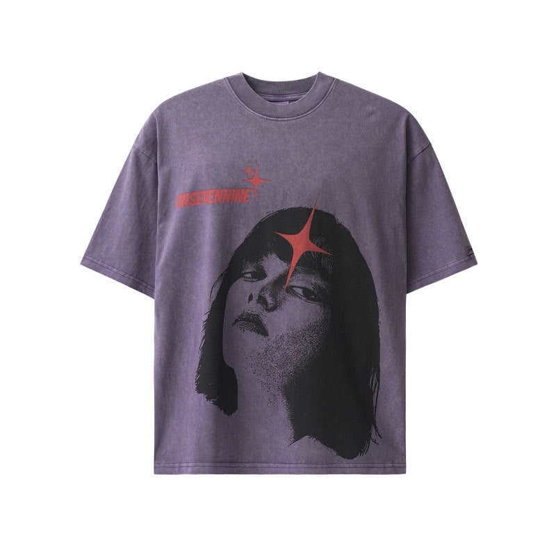 Vintage Print High Street Loose T-shirt Men