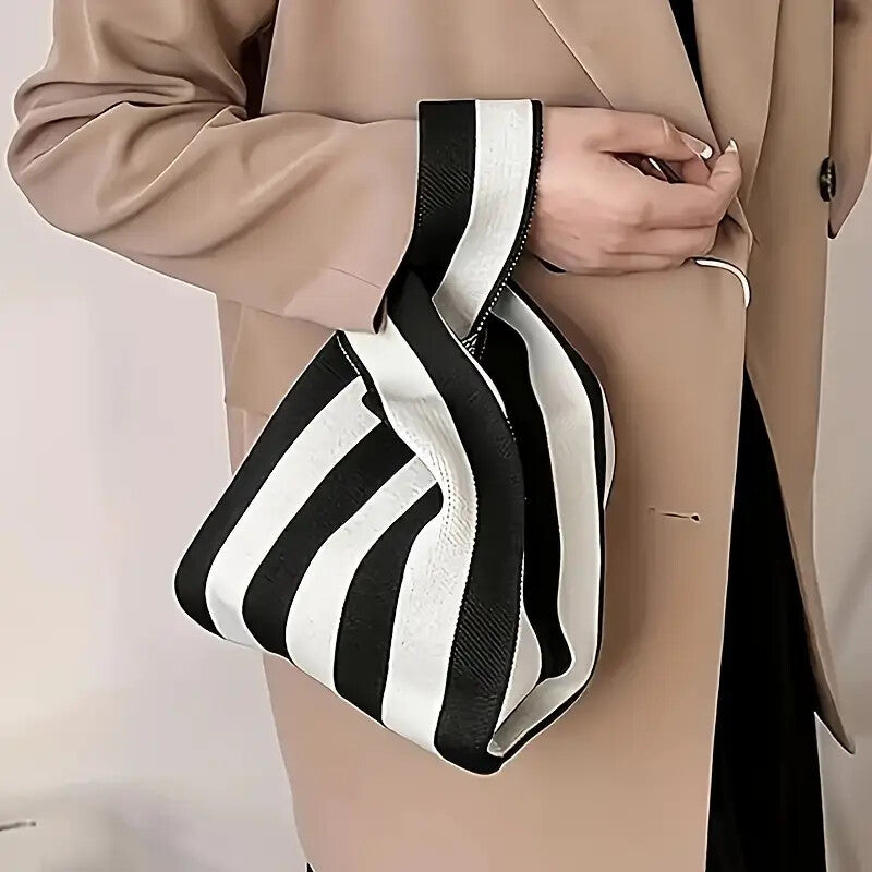 Handbag Women's Knitted Wool Bucket Bag  Versatile Handbag Casual Tote Bag Box Rice Bag