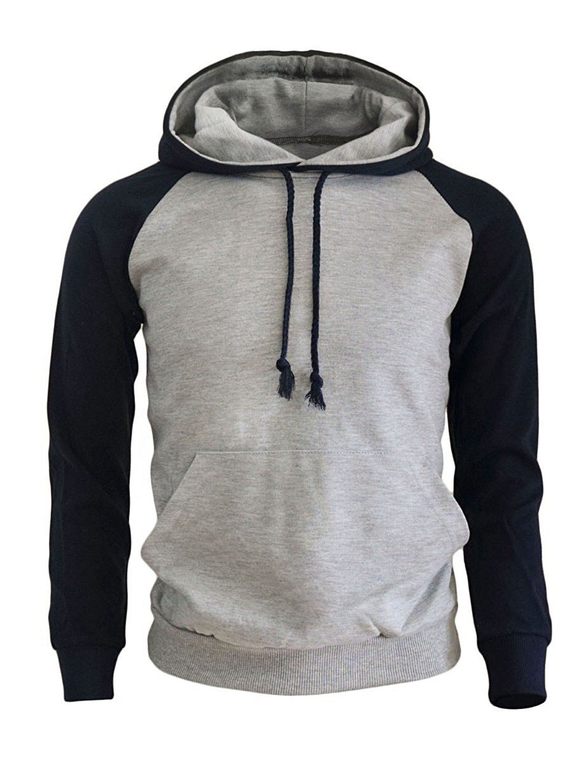 Plus velvet sweater sports men's raglan sleeve hoodie