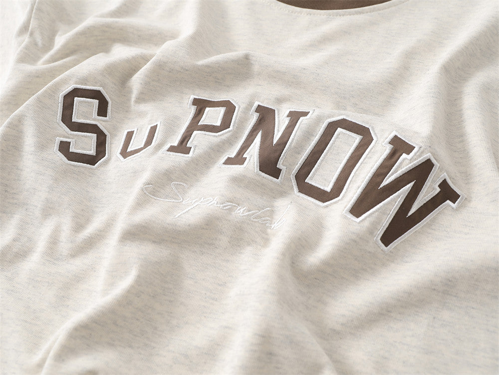 Letter Long Sleeve T-shirt Loose Top Men