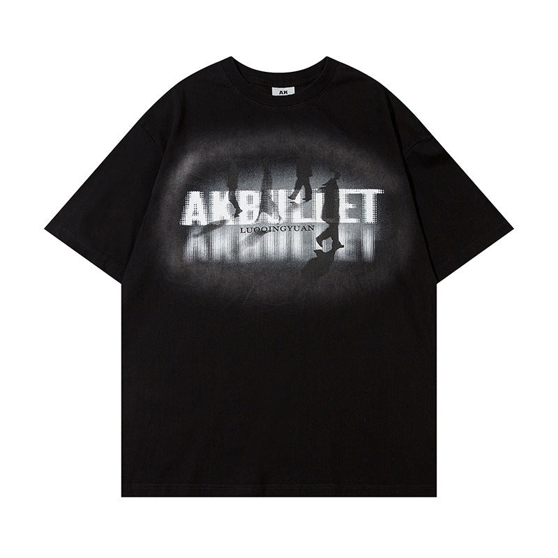 Dark Depressed Short-sleeved T-shirt For Men