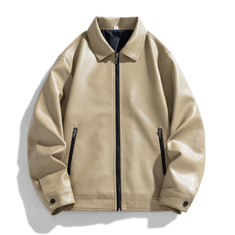 Men's Leather Jacket Unlined Coat Casual Jacket