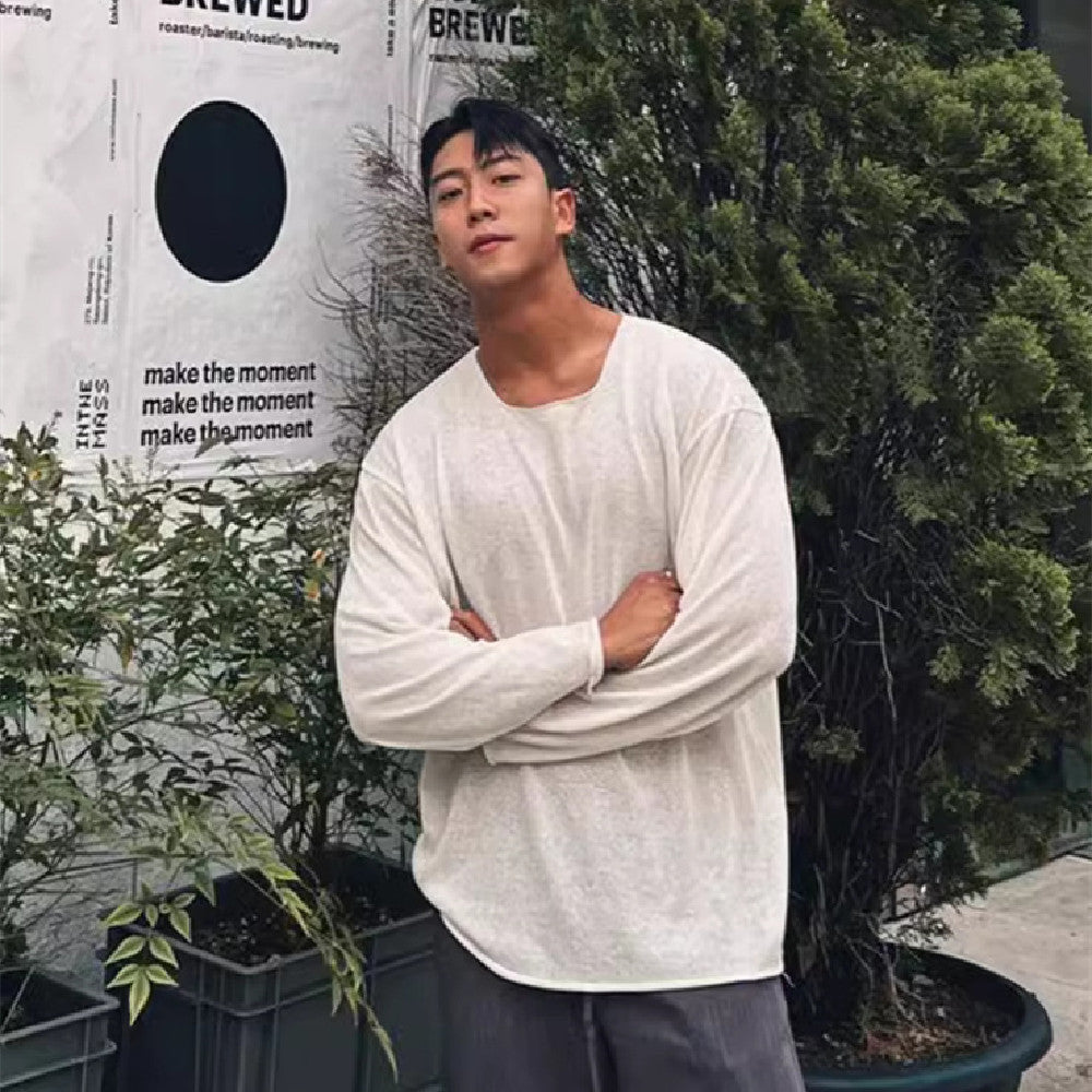 Fashion Hollowed-out Knitted T-shirt For Men