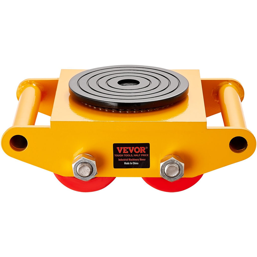VEVOR 4PCS Machinery Skate Dolly, 17637 LBS 8T Industrial Machinery Mover, Heavy Duty Carbon Steel Machinery Moving Skate With 4 PU Wheels And Rotation Non-Slip Cap For Warehouse, Workshop, Facto