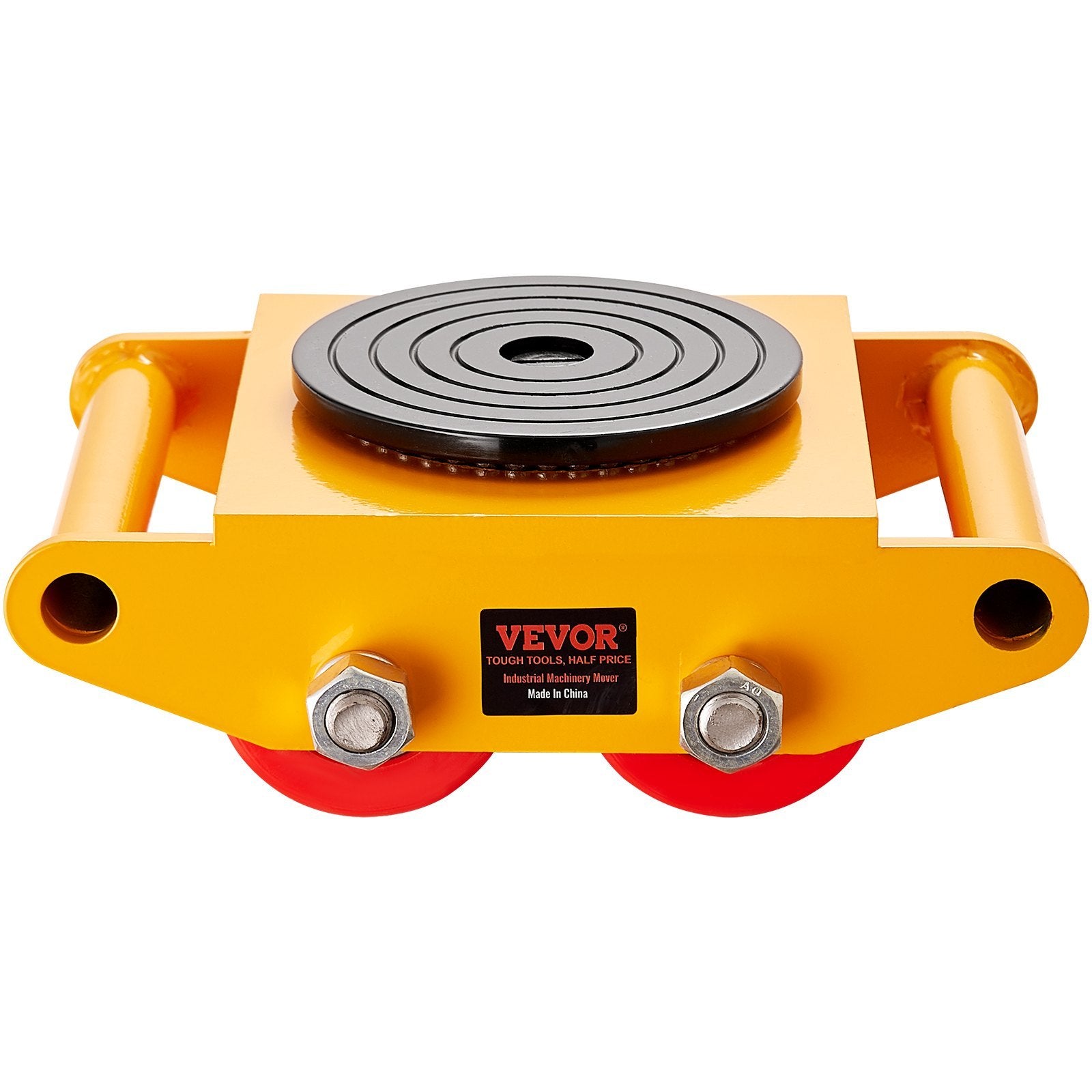 VEVOR 4PCS Machinery Skate Dolly, 17637 LBS 8T Industrial Machinery Mover, Heavy Duty Carbon Steel Machinery Moving Skate With 4 PU Wheels And Rotation Non-Slip Cap For Warehouse, Workshop, Facto