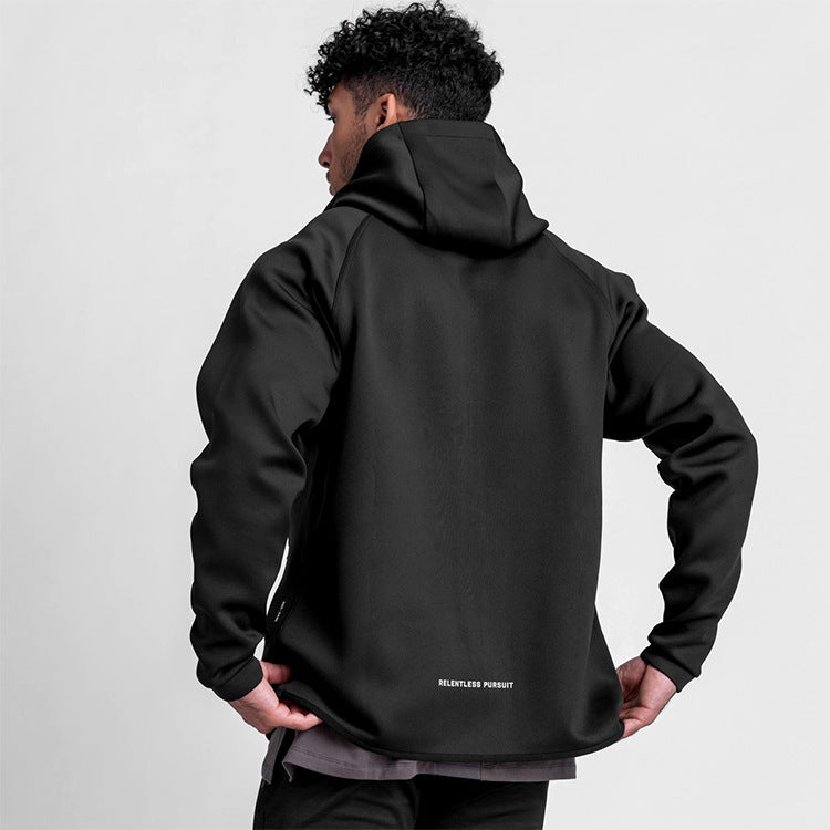 Men's Loose Large Solid Color Printed Hoodie