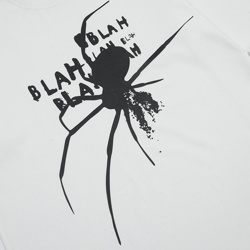 Niche Personality Spider Print T-shirt Men