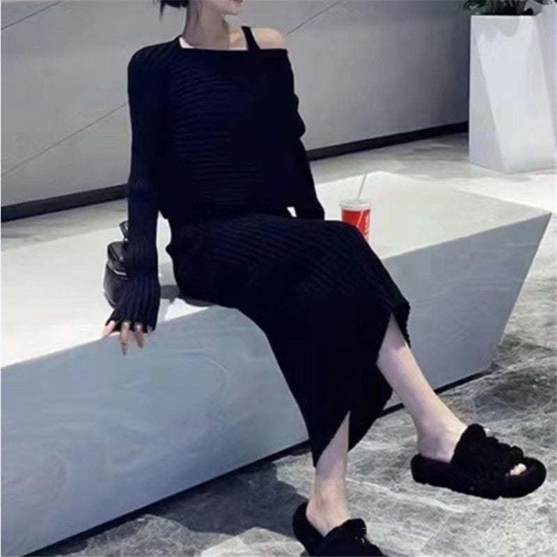 Two-piece Set Sweater Women Knitted Dress