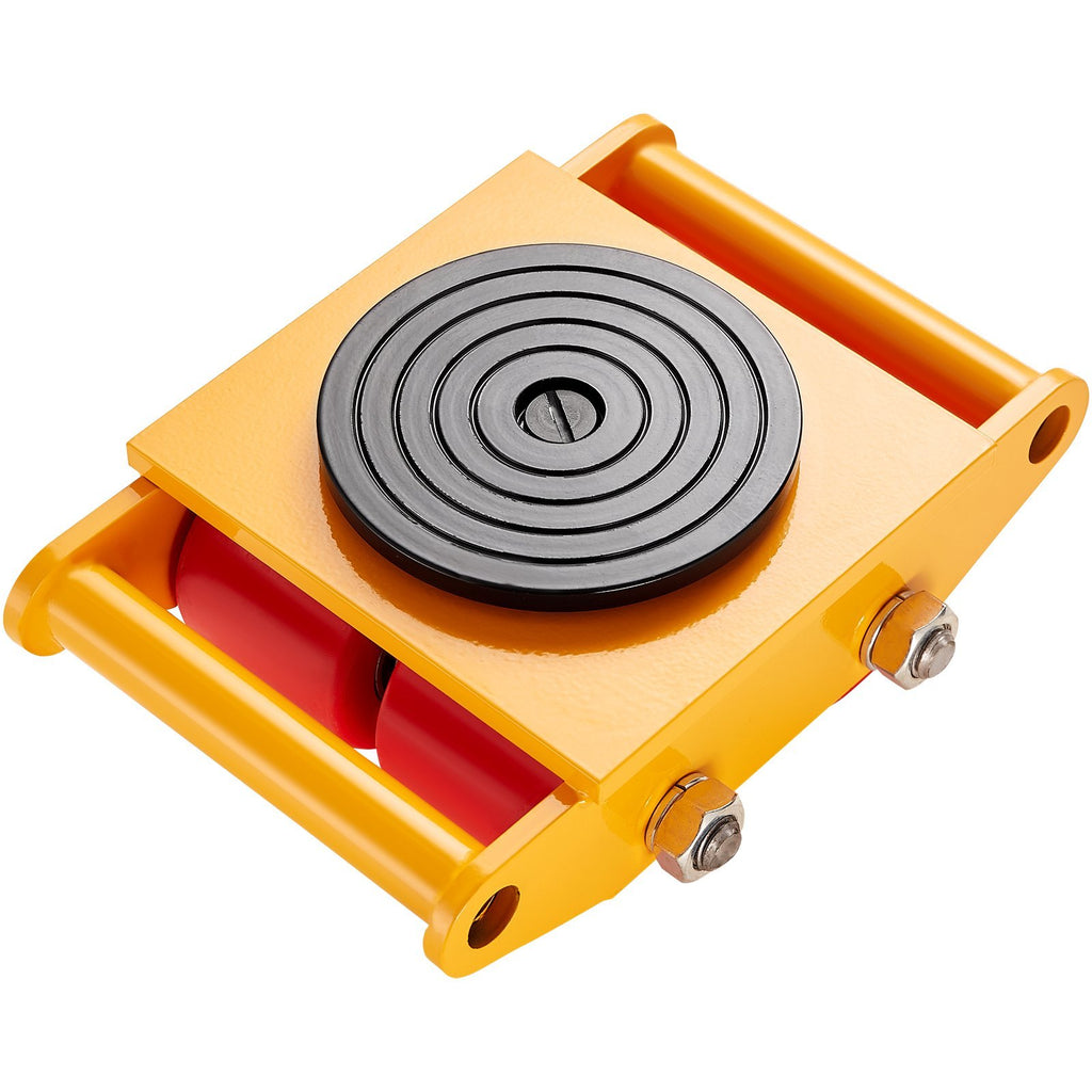 VEVOR 4PCS Machinery Skate Dolly, 17637 LBS 8T Industrial Machinery Mover, Heavy Duty Carbon Steel Machinery Moving Skate With 4 PU Wheels And Rotation Non-Slip Cap For Warehouse, Workshop, Facto
