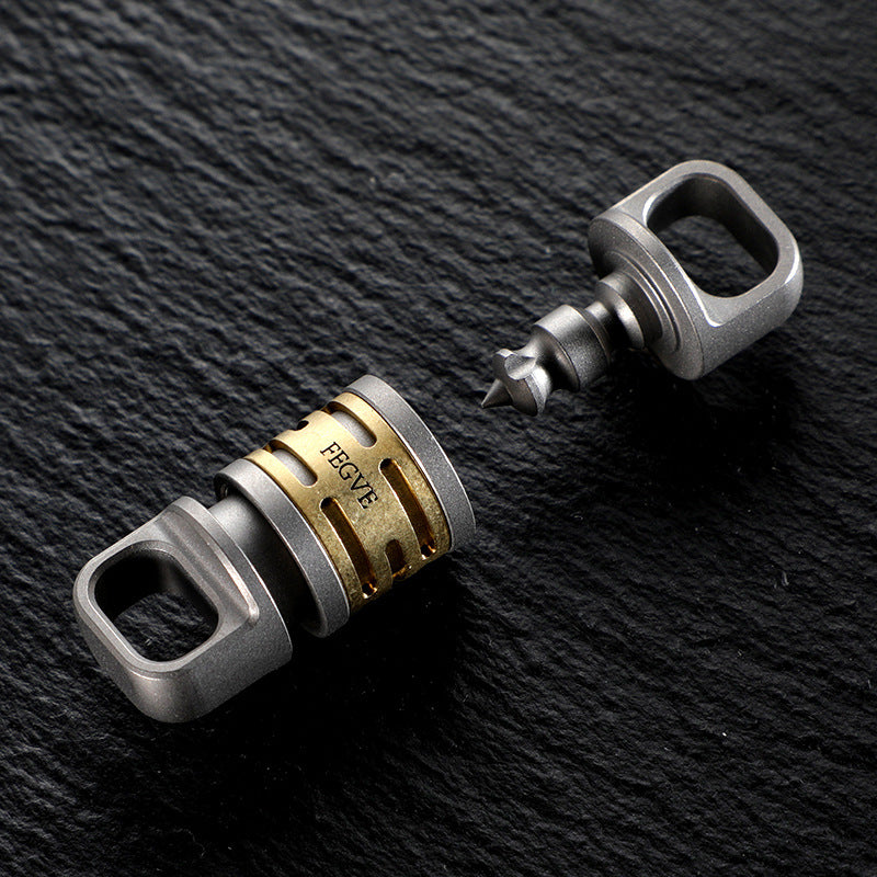 Titanium Inlaid Copper Titanium Alloy Quick Release Buckle Keychain
