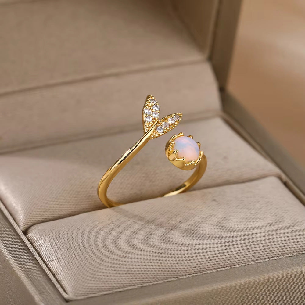 Flower Female Opening Adjustable Index Finger Ring