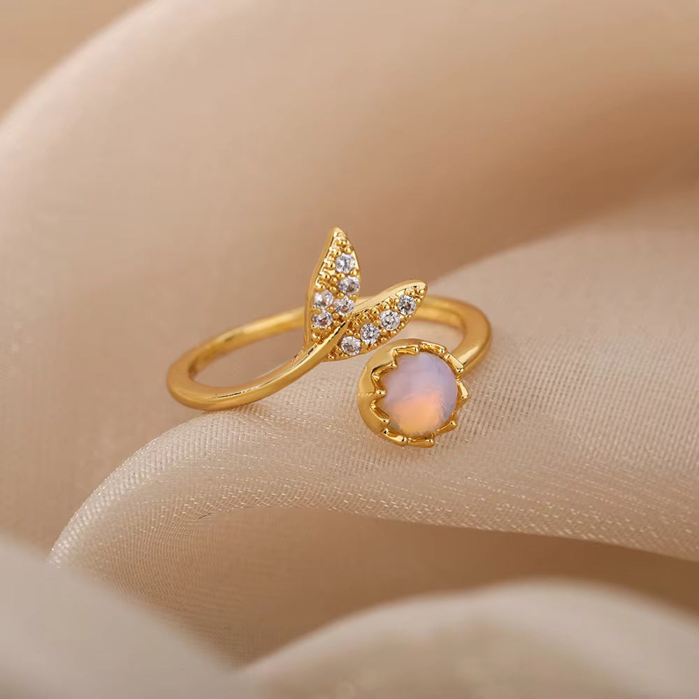 Flower Female Opening Adjustable Index Finger Ring