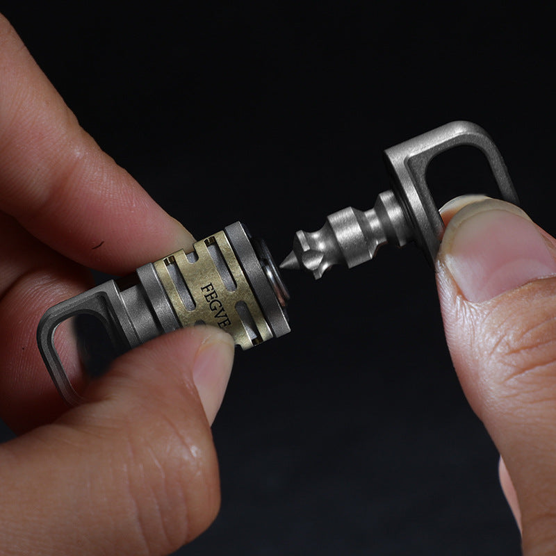 Titanium Inlaid Copper Titanium Alloy Quick Release Buckle Keychain