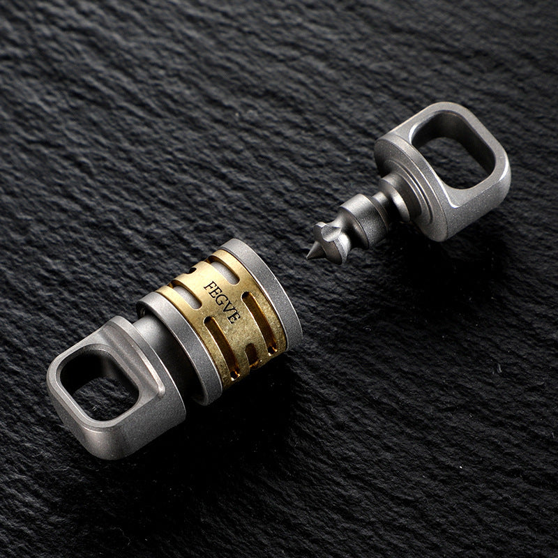 Titanium Inlaid Copper Titanium Alloy Quick Release Buckle Keychain