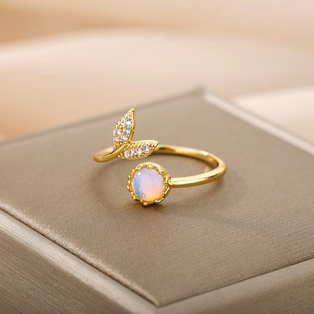 Flower Female Opening Adjustable Index Finger Ring