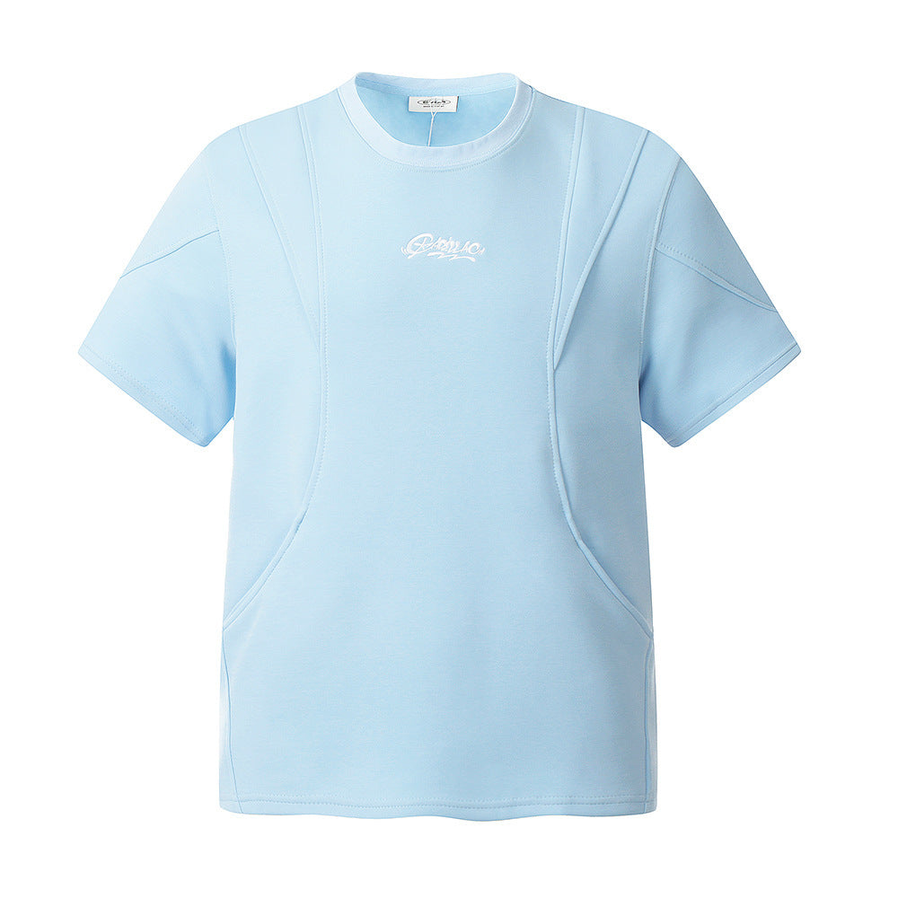 Split Stitching Pocket Short Sleeve T-shirt Men