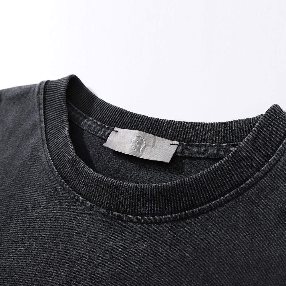 Butterfly Print Washed Distressed T-shirt For Men
