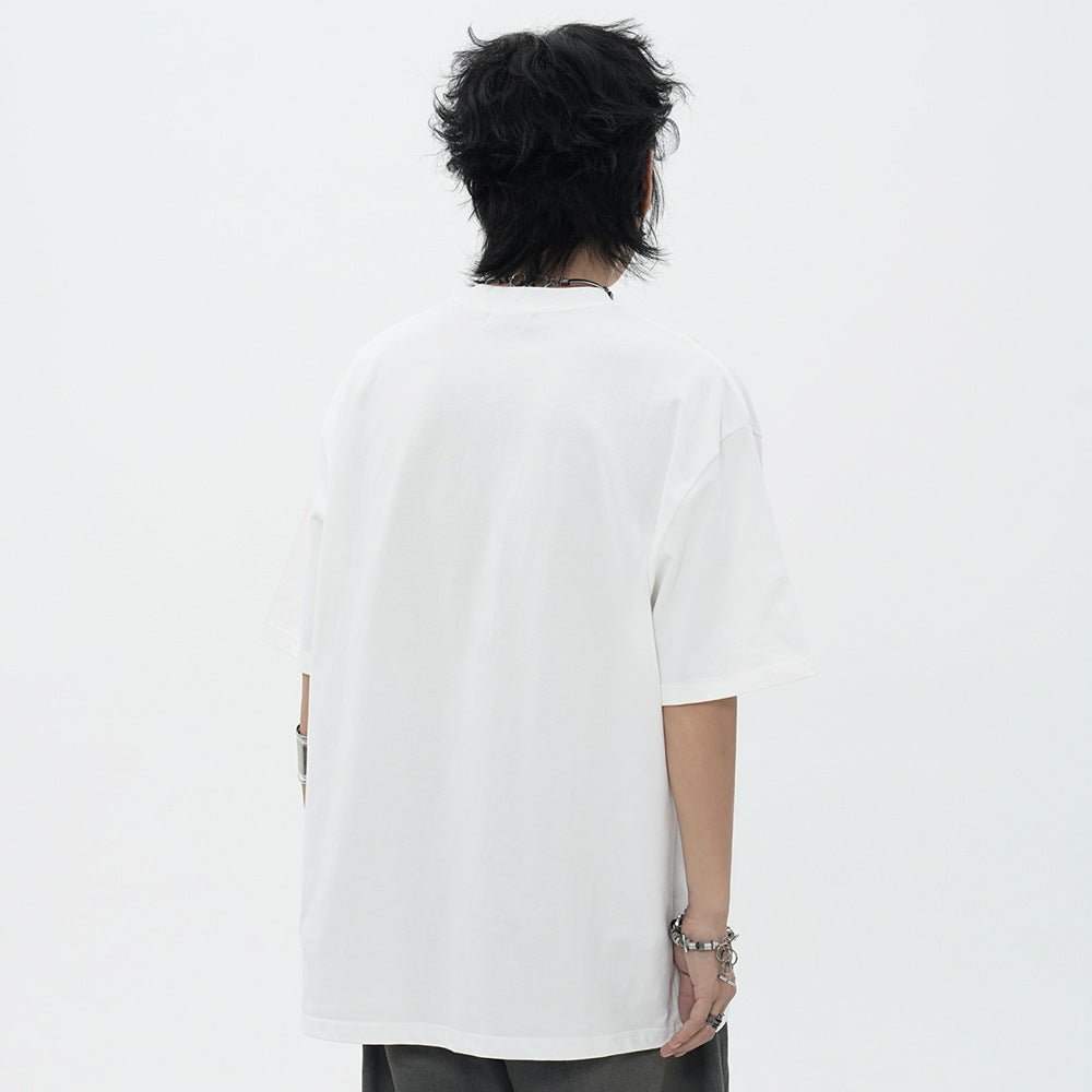 Fashion Cross Printed T-shirt Short Sleeve Men