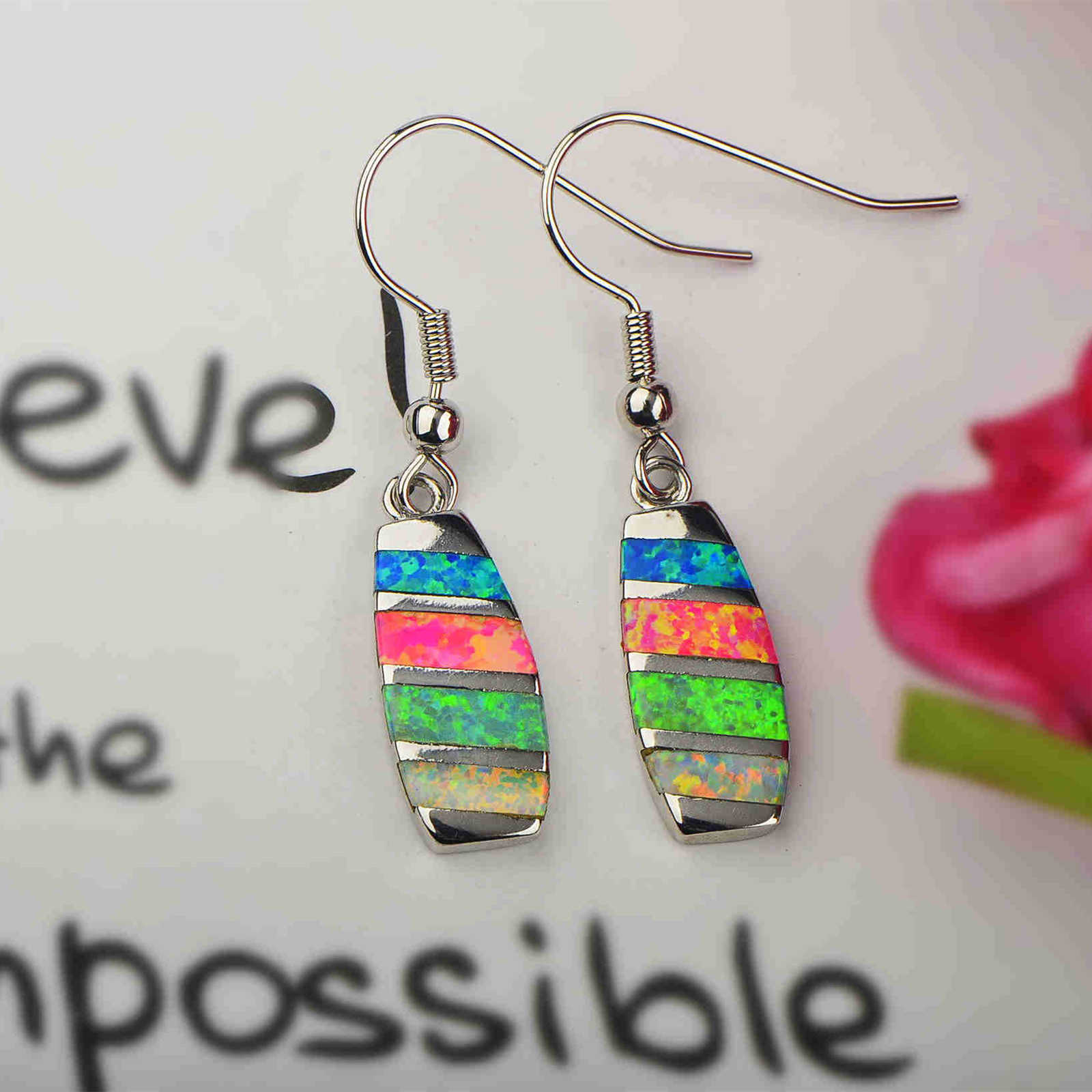 Simple Casual Color Women's Rectangular Earrings
